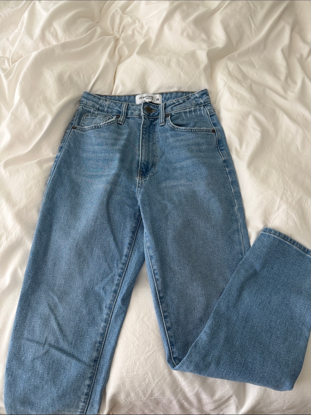 Just Black Classic Straight Leg Jeans in Light Blue Wash